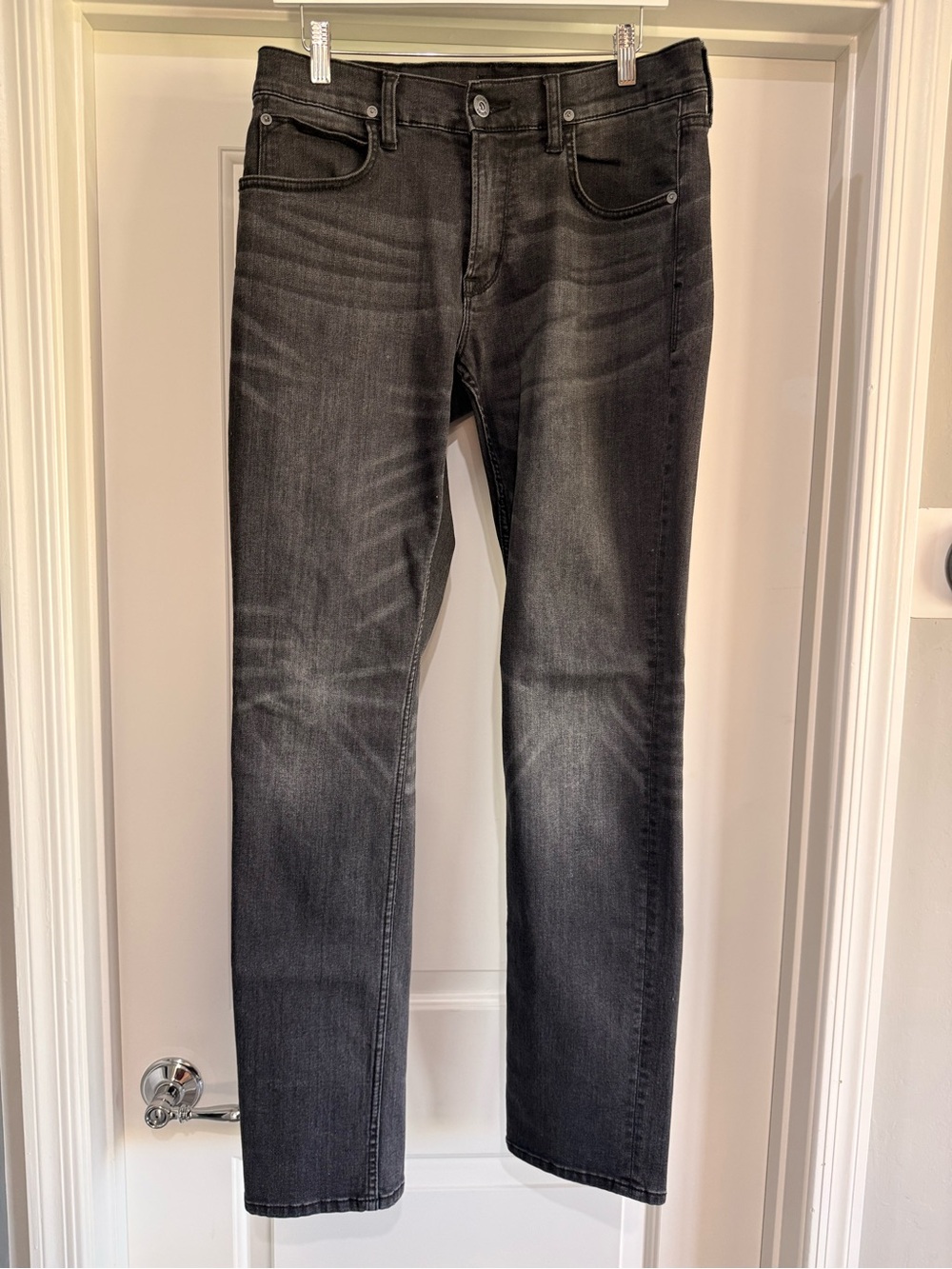 Hudson Men's Black Grey Washed Slim Fit Jeans
